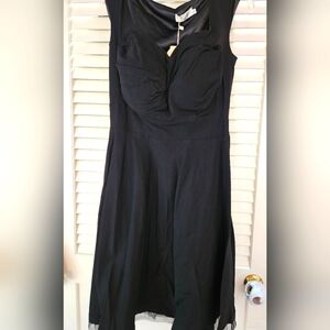 Dress V, black flared sleeveless dress, NWT, XL